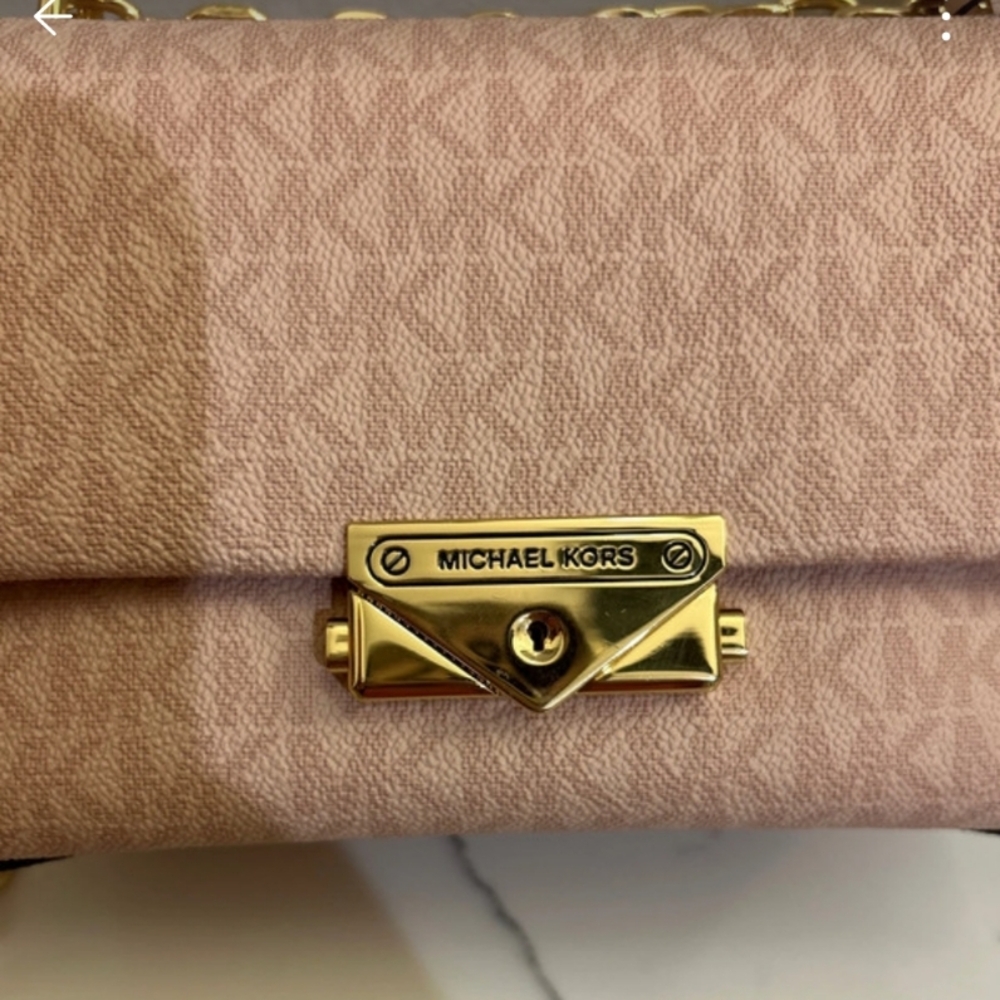Michael Kors Blush Crossbody Bag with Gold Chain